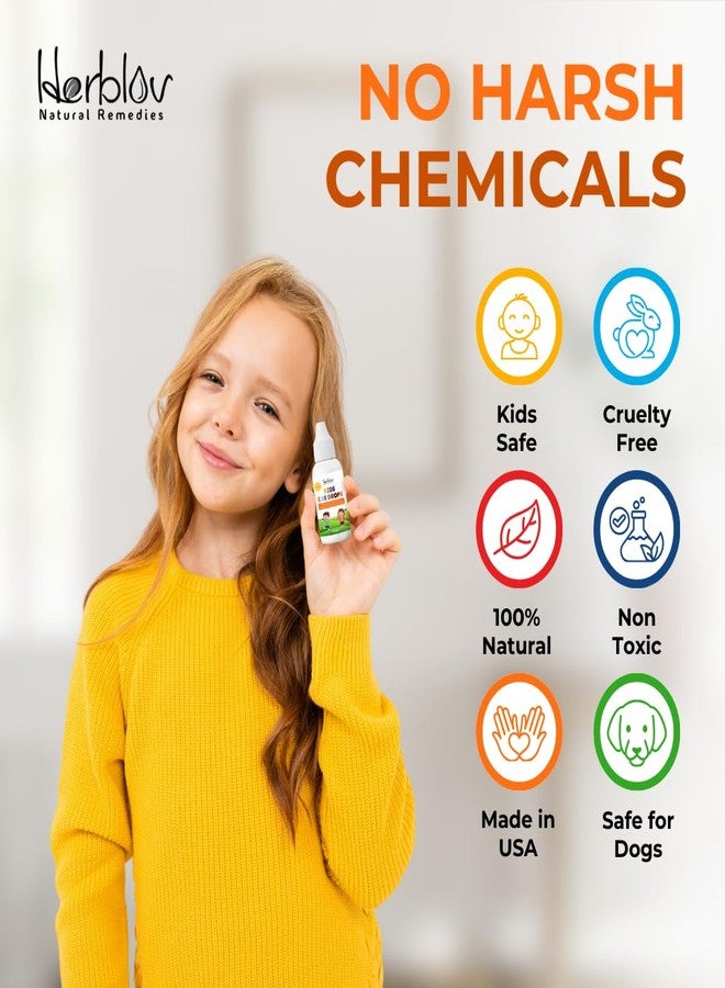 هيربلوڤ قطرات أذن طبيعية للأطفال - قطرات زيت أذن عضوية لراحة الأذنين، وتخفيف آلام الأذن، والحكة، وغير ذلك - آمنة للأطفال، صنع في الولايات المتحدة الأمريكية - Image 5